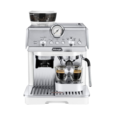德龙(Delonghi) 半自动意式15Bar泵压家用美式打奶泡豆粉两用现磨一体EC9155W 8档感应研磨