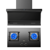 美的(Midea)顶侧双吸抽油烟机25m³大吸力1000Pa静压变频水洗5.0kW燃气灶烟灶套装DC7+Q70A天然气