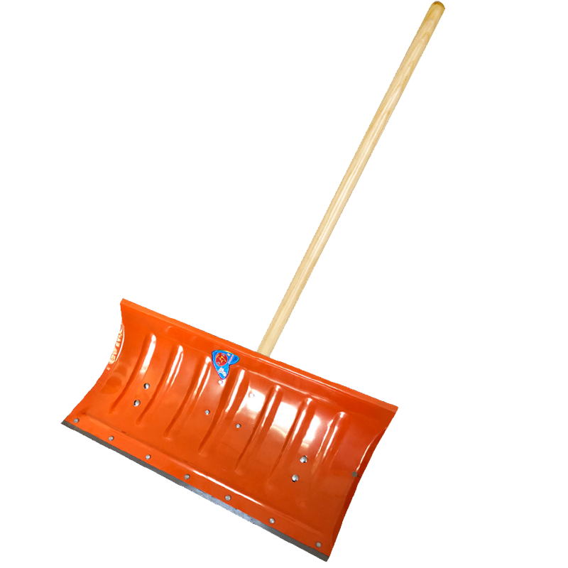 军印推雪铲红铁加厚(带木把)
