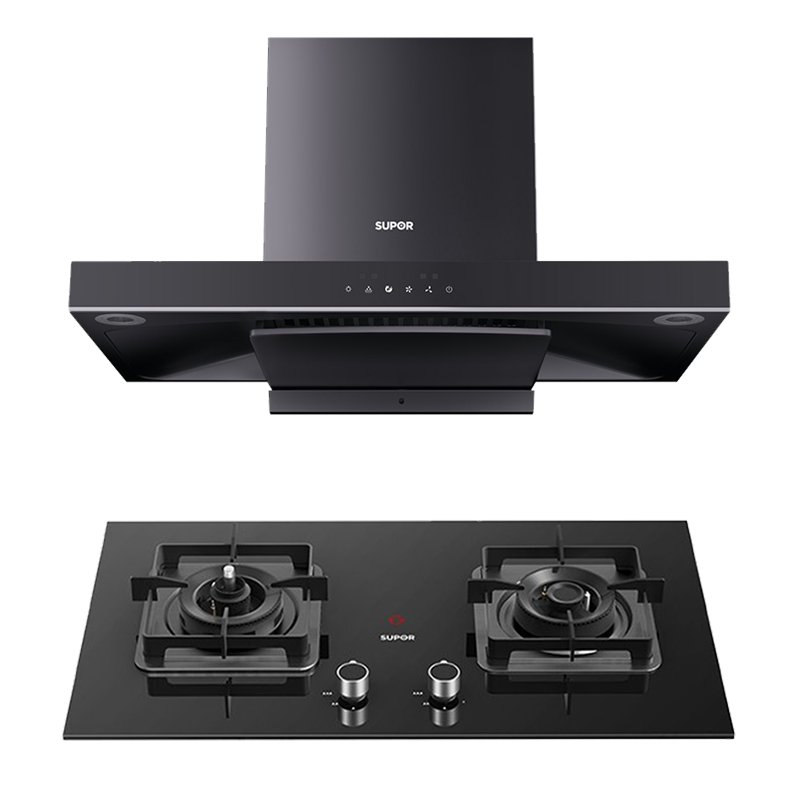 苏泊尔(SUPOR)NT31+DB77欧式顶吸式烟灶套装套餐吸油烟机燃气灶套装智旋干洗20立方大吸力(天然气)
