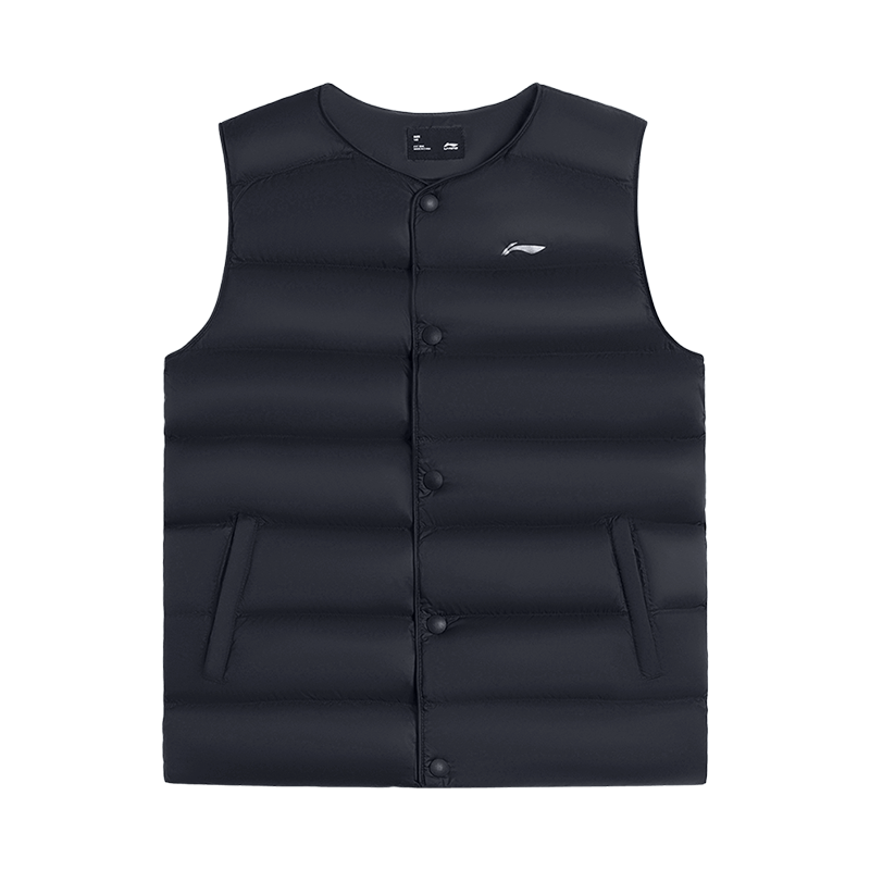 李宁童装羽绒马甲男女小大童秋季款运动生活系列圆领保暖厚运动服