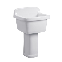 科勒旗下卡丽 拖把池阳台大号陶瓷洗拖布池台控墩布池家用卫生间方形下水器拖把盆\/盆+柱12999T