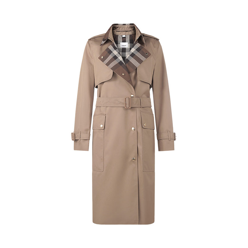 博柏利/巴宝莉 BURBERRY 女款棉质嘎巴甸Trench风衣外套8050586
