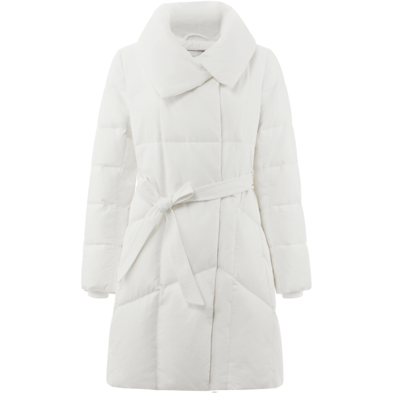 波司登女士鹅绒羽绒服简约翻领腰带设计修身千鸟格加厚防风保暖