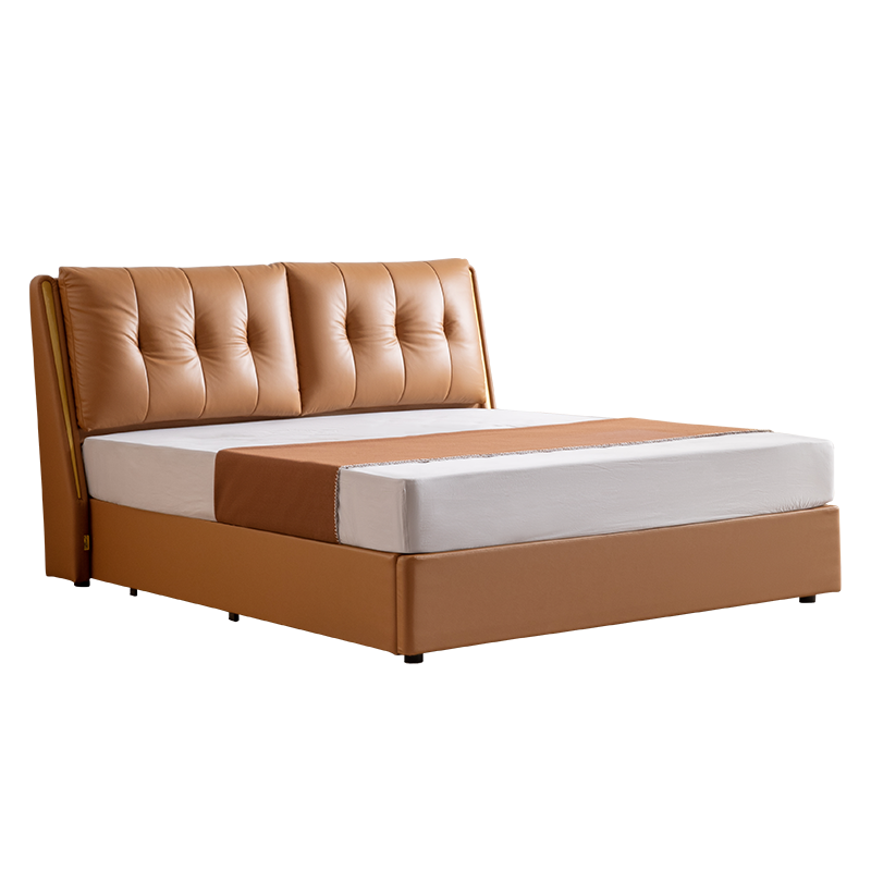 芝華仕(CHEERS)芝华仕真皮床轻奢现代简约主卧室婚房储物皮艺双人大床头软包C222