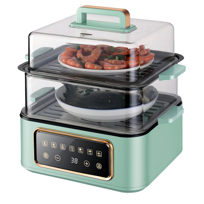 SEGI电蒸锅蒸煮一体锅多功能小型电蒸笼不锈钢智能预约两层[新疆专供]
