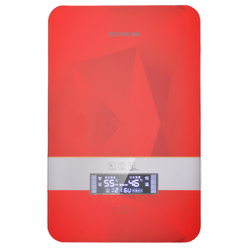 奇田(QiTian)DSK-6.5-KS-01红钻即热式电热水器智能恒温微电脑触控家用小型速热免储水卫生间洗澡6500W