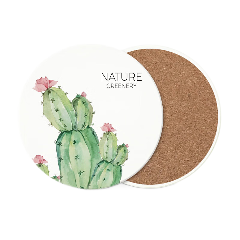 陶瓷杯垫直径10.3cm(正面印logo)