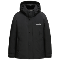 雪中飞工装羽绒服男短款时尚连帽2022年新款撞色休闲舒适冬装外套