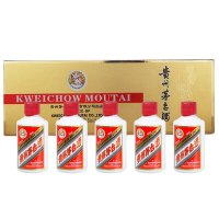 贵州茅台酒 53度 酱香型白酒 飞天茅台小酒 条茅 金色条盒装 白条 50ml*5瓶