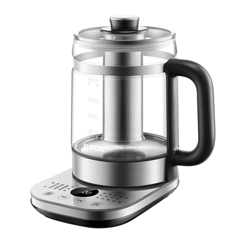 苏泊尔(SUPOR) 养生壶 煮茶壶316L不锈钢 1.5L大容量双重保温 热水壶煮茶泡茶壶 1.5L[316L不锈钢滤