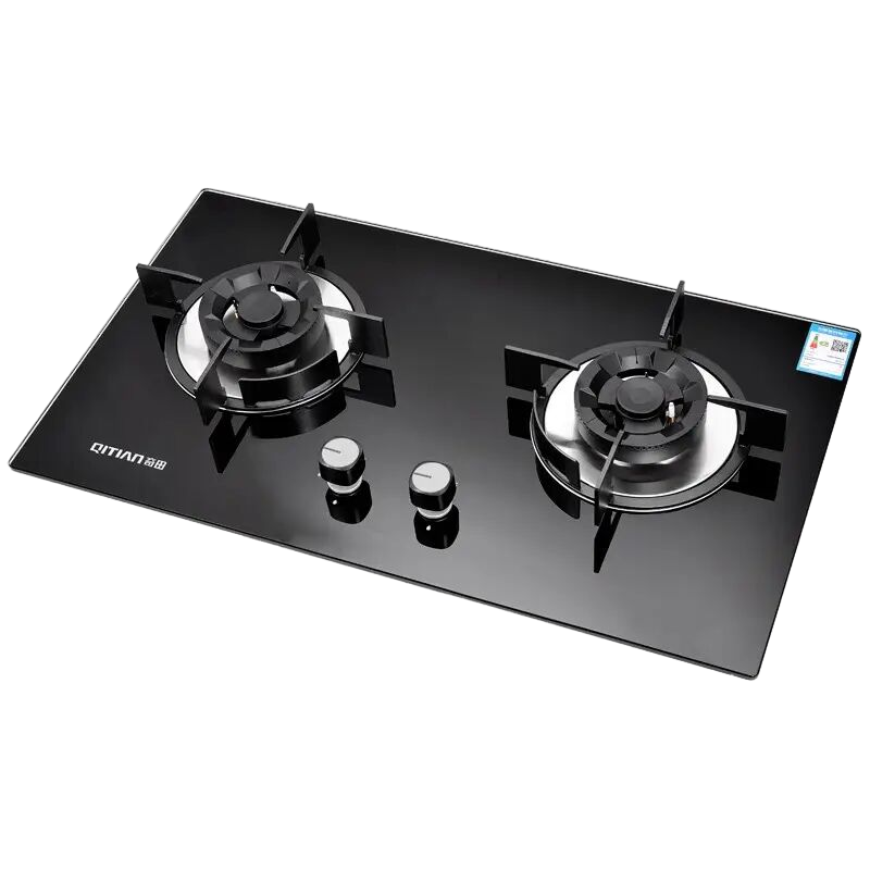 奇田(QiTian)燃气灶液化气台嵌两用双灶家用煤气灶具JZY-A-C1钢化玻璃面板4.2KW爆炒火力(20Y)