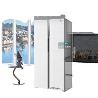 美的(Midea)60厘米薄系列456升对开双开门超薄嵌入超大容量家用智能冰箱一级变频BCD-456WKPZM(E)白色