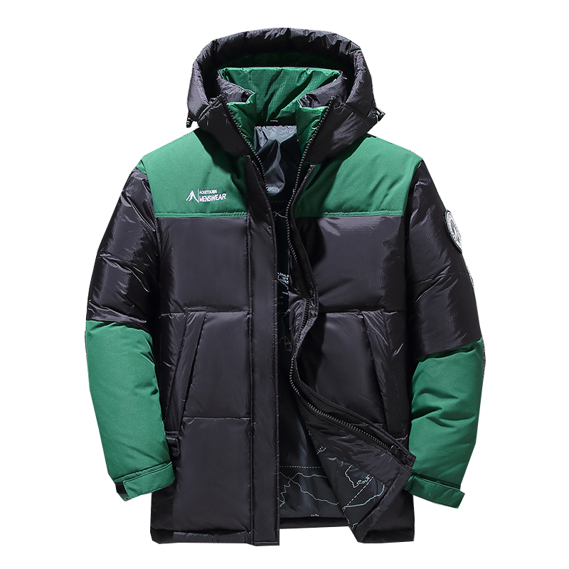 JEEP SPIRIT吉普男士羽绒服秋冬新款情侣羽绒衣时尚拼接撞色宽松男女加厚保暖运动外套