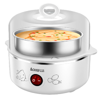 志高(CHIGO)煮蛋器单层小型宿舍不锈钢蒸蛋器家用防干烧保护蒸煮神器鸡蛋羹煮鸡蛋加热1-3人量JHZDQ006(白色单