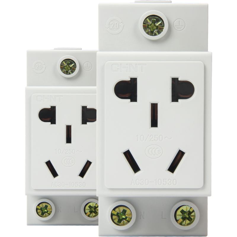 正泰模数化插座AC30五孔16A轨道式10A空气开关配电箱导轨二三四孔