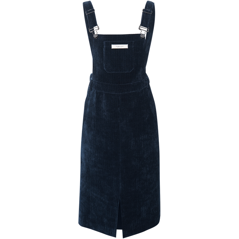 OUNIXUE欧昵雪 | [减龄休闲背带裙]秋冬季简约时尚百搭雪尼尔女士开叉连衣裙