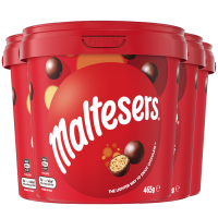麦提莎Maltesers麦丽素桶装牛奶夹心巧克力豆球465g 4桶装 休闲生日婚庆婚礼儿童零食糖果