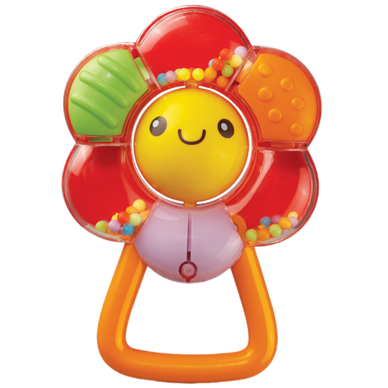 澳贝 AUBY宝宝摇铃 6个月以上 婴儿牙胶 婴儿摇铃 ABS 8*12 花儿摇铃463113(新老款颜色随机发)