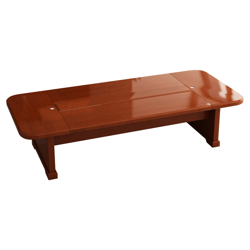 臻远 ZY-HYZ-01 培训桌木质贴皮油漆家具会议桌4.8m 红胡桃色