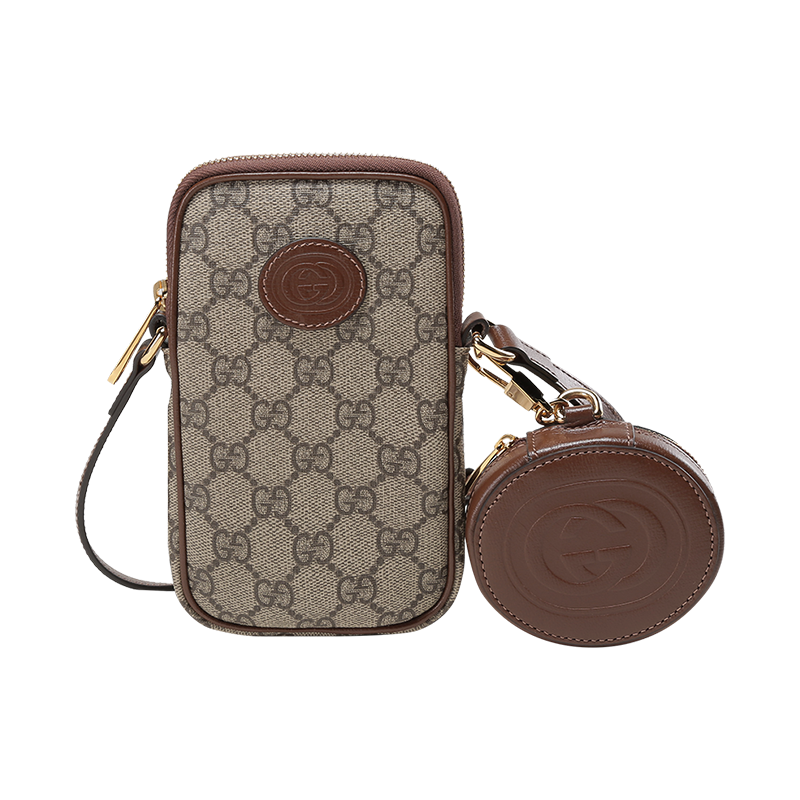 古驰 GUCCI 男士帆布配皮迷你单肩斜挎包手机包带小包700959 92TCG