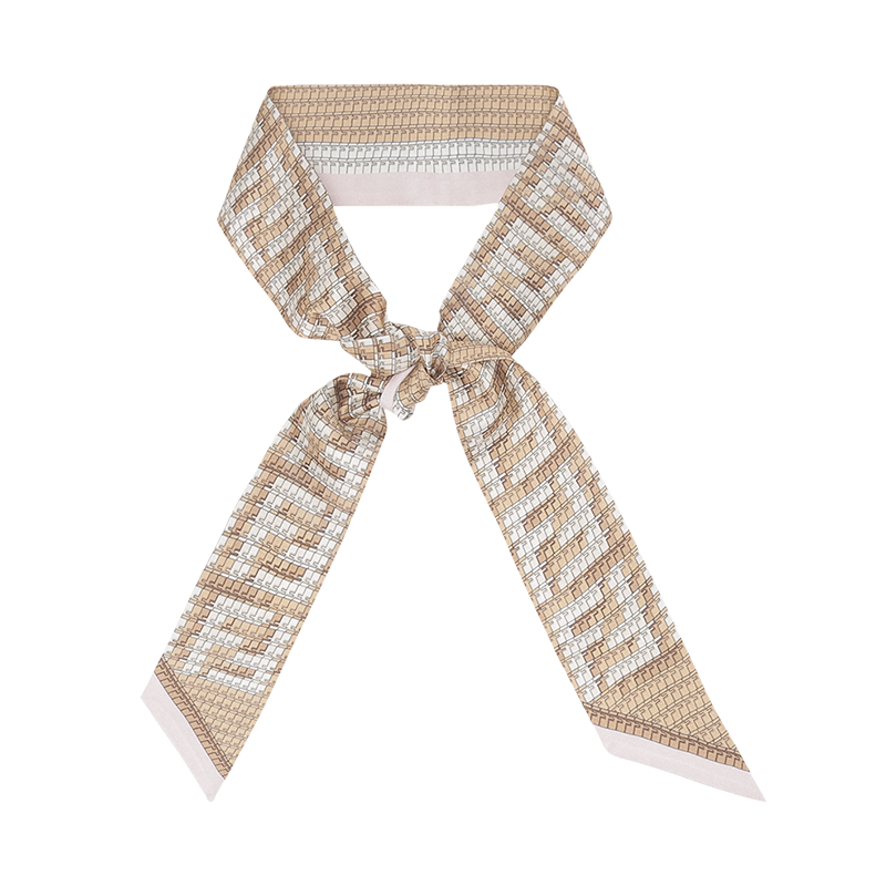 芬迪 FENDI 女士桑蚕丝Wrappy双面绑带装饰带小领巾丝巾FXT011 AKO1