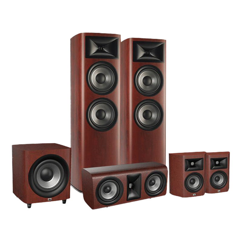 JBL STUDIO 690家庭影院 5.1 音响套装音箱木质HIFI 落地式重低音(5.1套装)红棕色