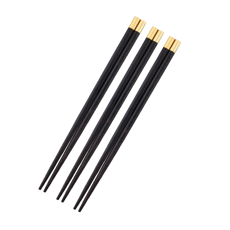 拾画 乌木筷子 无漆无蜡高档礼盒餐具木筷子十双礼盒装 可定制刻字指定款发货SH-6303