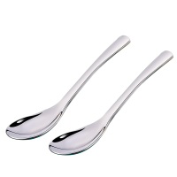 拾画 316不锈钢勺子 家用加厚圆底餐勺饭勺汤勺调羹汤匙餐具2支装SH-6609