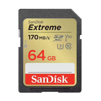闪迪(SanDisk)64GB SD卡至尊高速读170MB/s写80MB/s相机存储卡 内存卡 U3 V30 支持4K