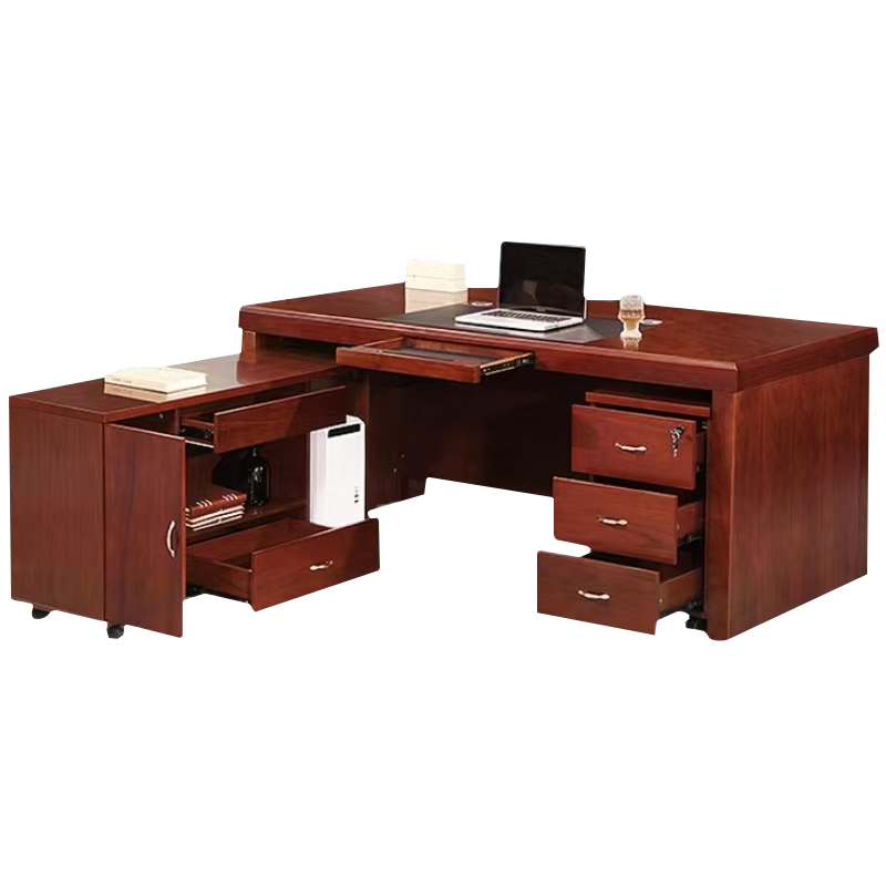 金菲罗格老板桌大班台主管油漆实木贴皮总裁桌