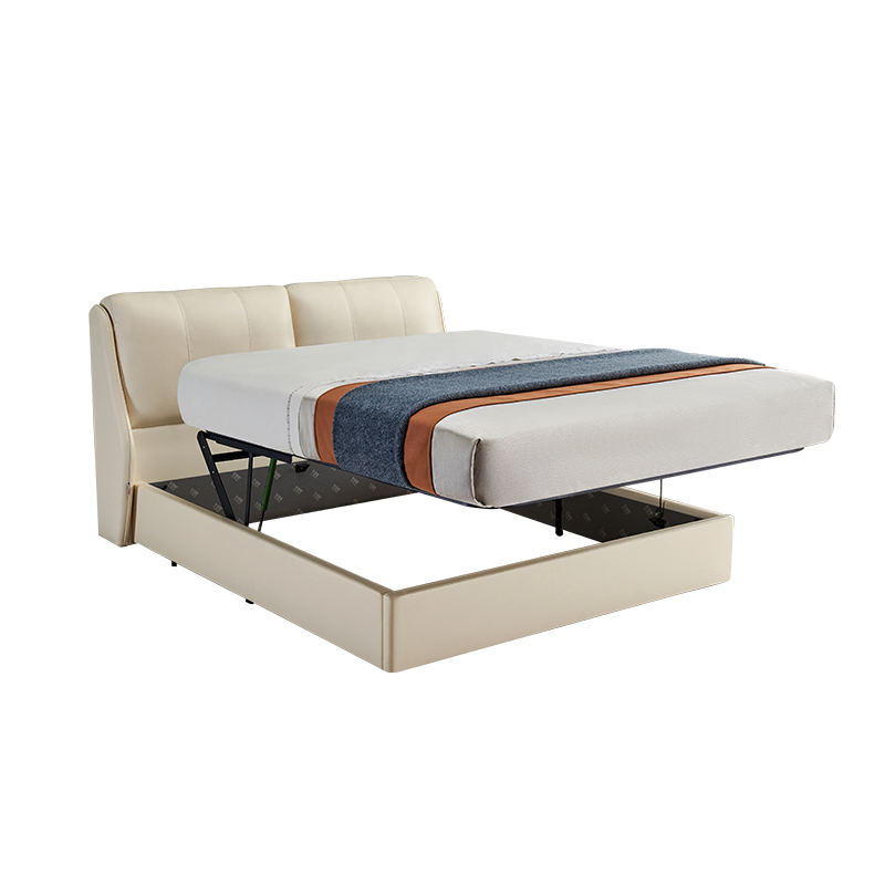 芝華仕(CHEERS)芝华仕现代简约真皮床柔软靠包卧室多功能家具储物双人大婚床C217