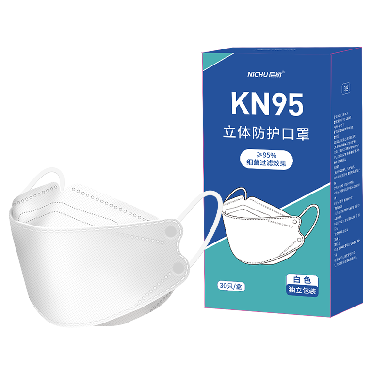 柳叶kn95型口罩3d立体防护鱼嘴透气不花妆女高颜值显脸小网红款-尼初-[鱼嘴柳叶]KN95黑色2盒[60只独立精装]