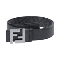 芬迪 FENDI 男士牛皮革/人造革不可裁剪FF扣板扣式双面皮带腰带3.5cm7C0481 ALEH