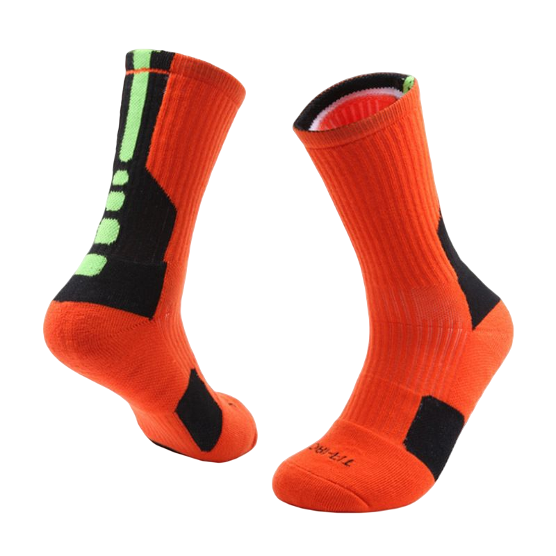 安居先森加厚防滑减震耐磨吸汗透气毛巾底中筒运动袜篮球袜901(双)彩蓝色均码(38-45码)