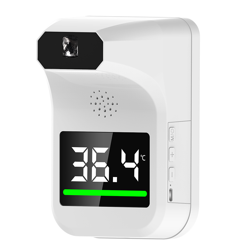 立式电子体温计 医用小区门口壁挂三角架测温仪 悬挂式村口精准红外线温度计