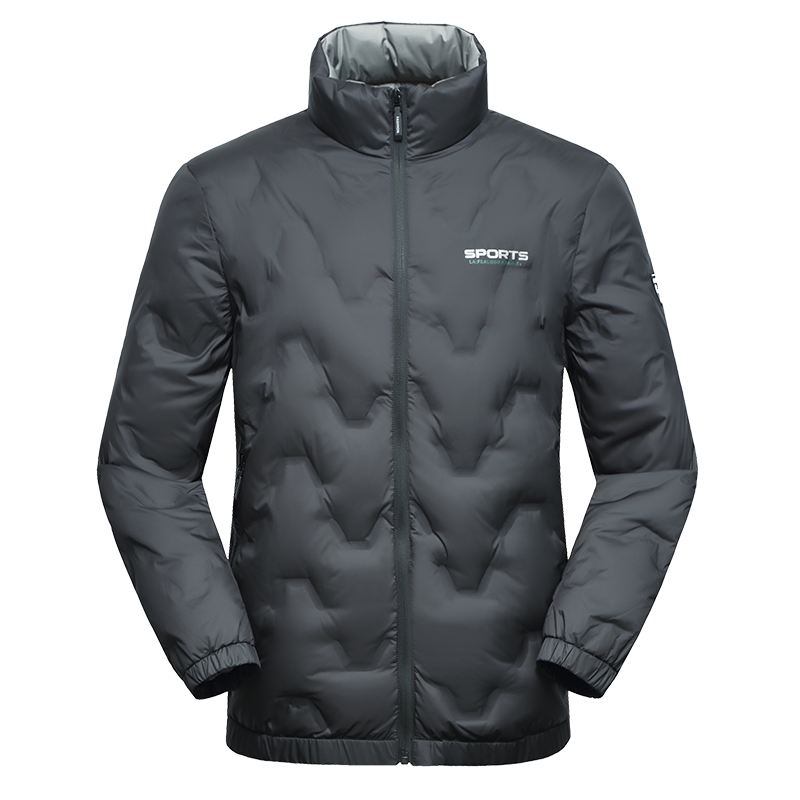 雪中飞新款修身保暖羽绒服纯色简约精致袖标立领男款外套