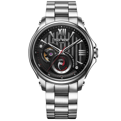 天王表男表 创系列新品男士手表机械表商务陶瓷圈蝴蝶扣男表51052