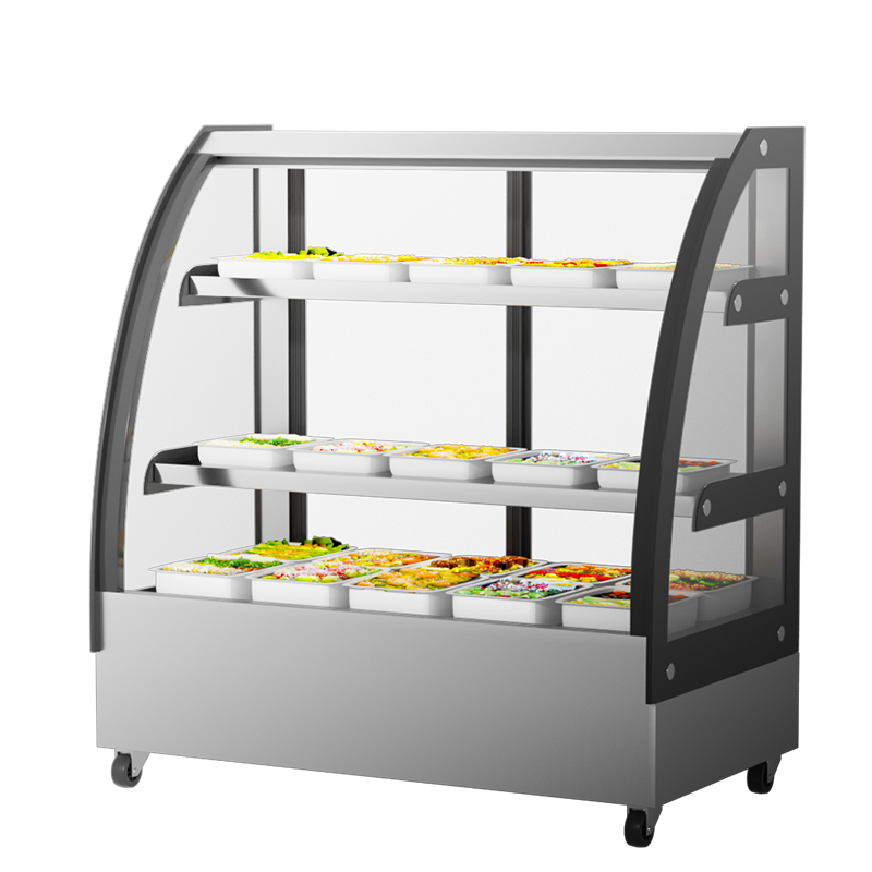 松氏凉菜展示柜冷藏保鲜柜商用小型点菜柜鸭脖熟食卤菜展示柜不锈钢弧形后开门1.2米