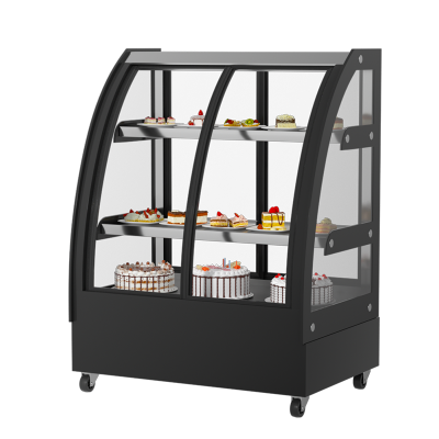 松氏蛋糕柜冷藏展示柜商用水果熟食甜品冰柜风冷台式小型保鲜柜 弧形前后开门0.9米