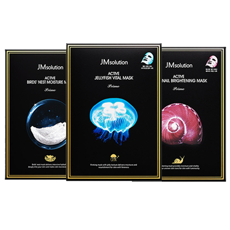 原装进口韩国 肌司研JMsolution jm面膜组合套装(蜗牛+燕窝+水母面膜)提拉紧致增加弹性保湿补水 3盒共30片