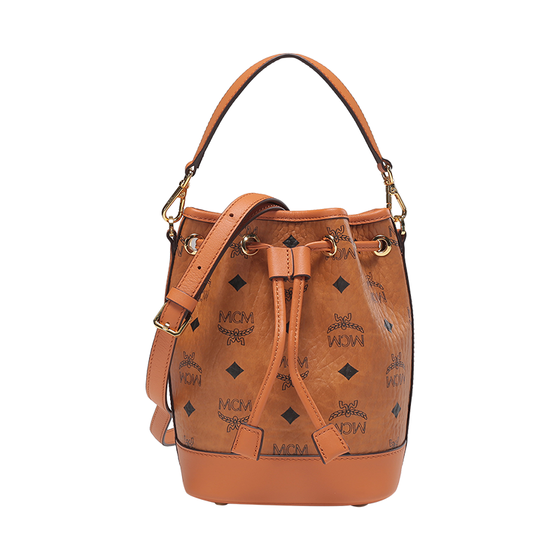 MCM 女士人造革/牛皮革手提单肩斜挎包抽绳包水桶包迷你款 MWDCSDU03