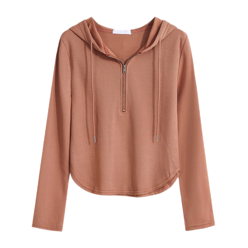 连帽卫衣秋季新款抽绳修身短款外套白色长袖薄款开衫女上衣莎丞