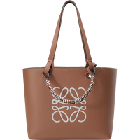 罗意威 LOEWE 女士牛皮革Anagram Tote手提单肩包托特包购物袋棕小号 A717S72X11