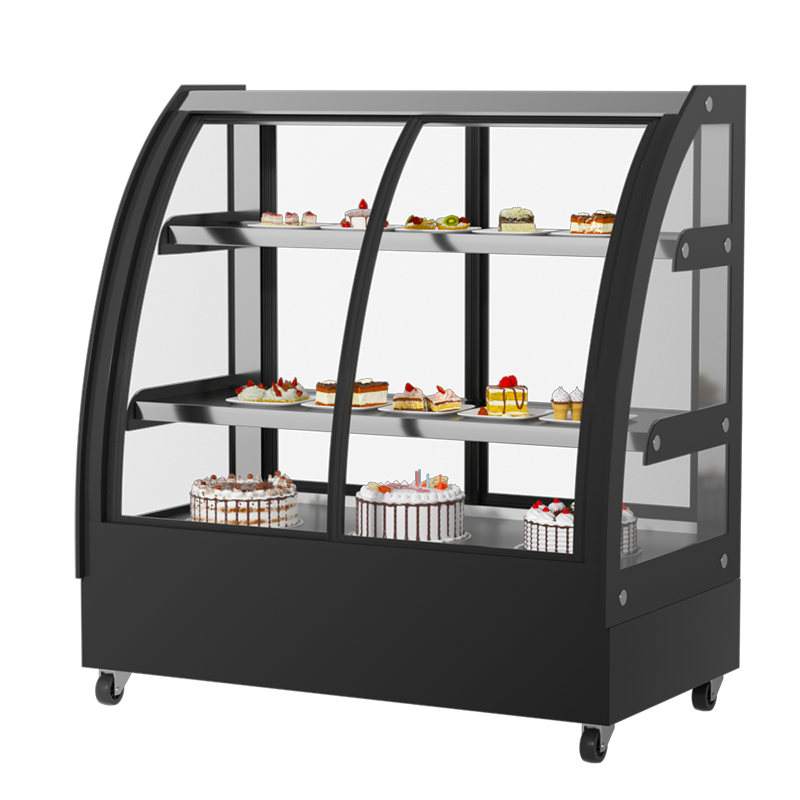 松氏蛋糕柜冷藏展示柜商用水果熟食甜品冰柜风冷台式小型保鲜柜 弧形前后开门1.2米