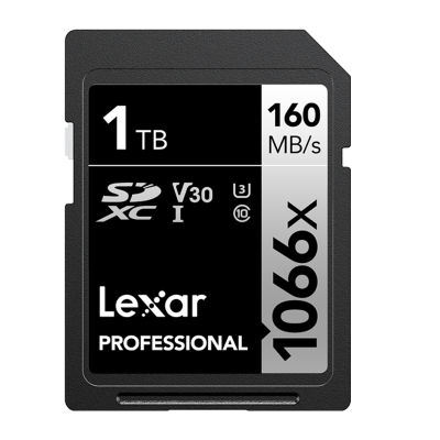 雷克沙(Lexar)1TB SD卡1066X高速U3 V30读160MB/s写120MB/s单反微单相机内存卡存储