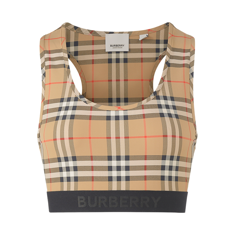 博柏利/巴宝莉 BURBERRY 女款运动紧身文胸背心式工字短款上衣80494771