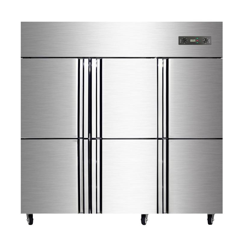 品能达 商用六门双温冰箱 立式冷藏/冷冻/双温一体式不锈钢保鲜冷柜 厨房酒店餐厅小吃店保鲜柜 1250升大容量经济型冰箱