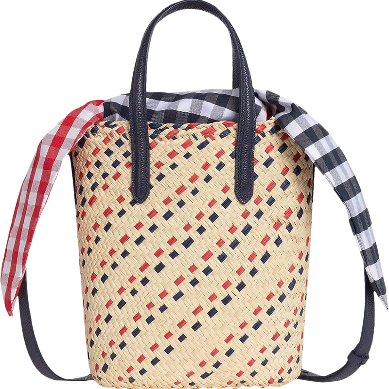 汤姆·布朗 THOM BROWNE 女士raffia手提单肩斜挎包托特包编织包菜篮子迷你款FAP343A 07911