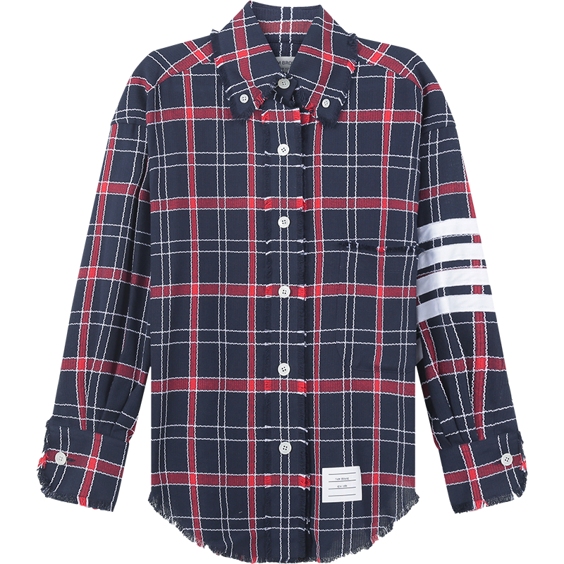 汤姆·布朗 THOM BROWNE 女士棉质超大号休闲长袖衬衫外套FLL099C 07869